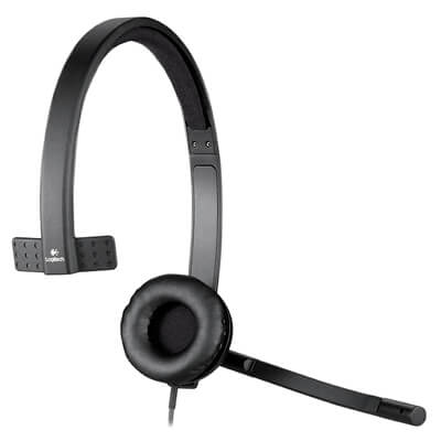 Logitech usb headset h570e mono audífonos con micrófono de diseño empresarial
